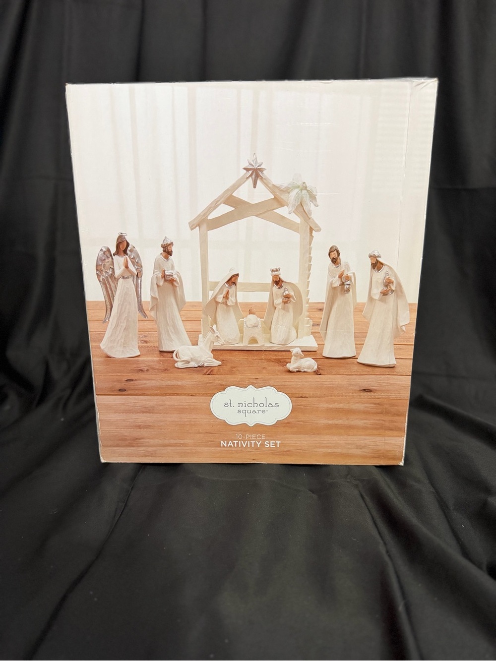 BNNO St. Nicholas Square 10-Piece Cream Nativity Set